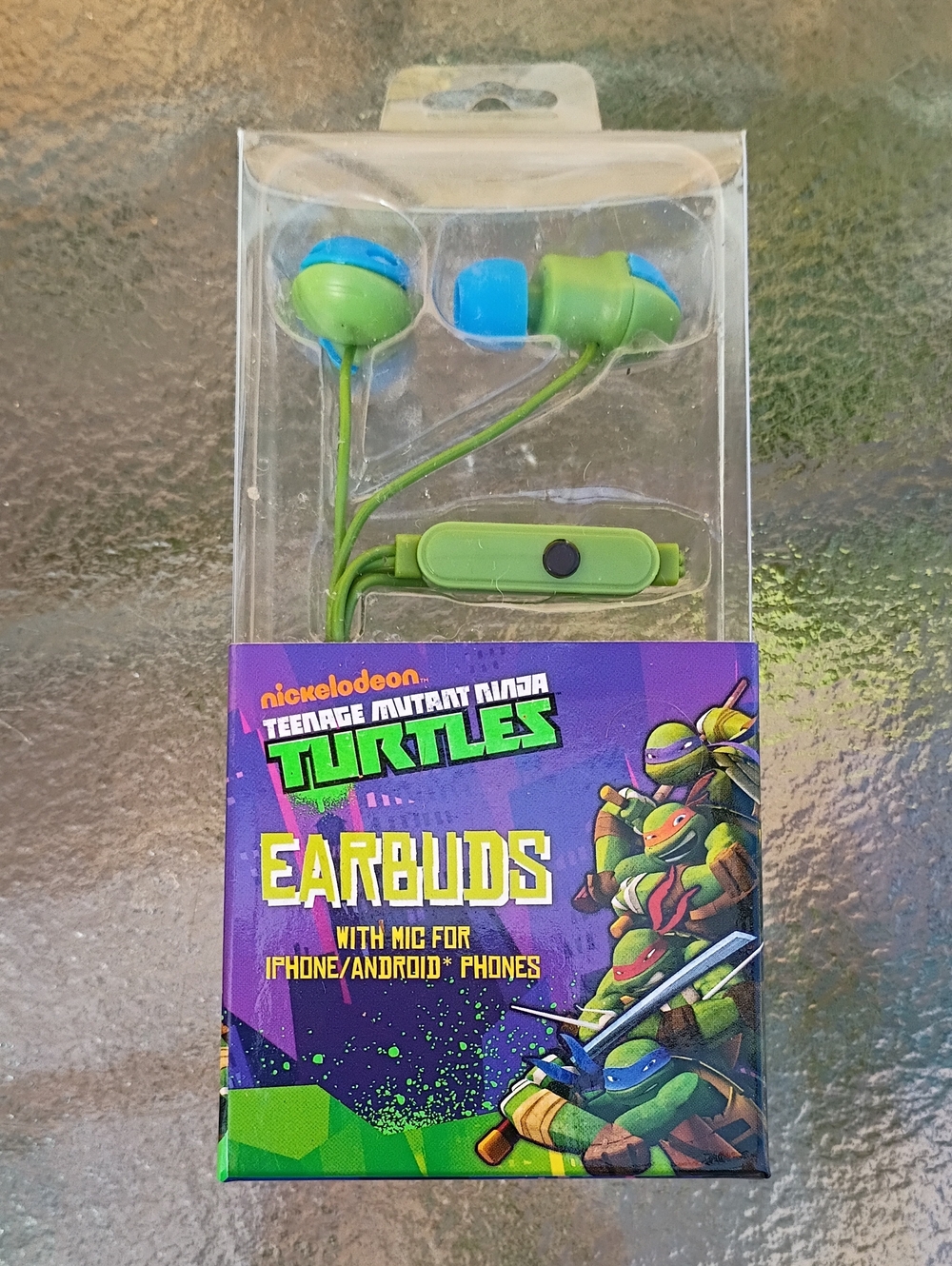 Teenage Mutant Ninja Turtles Green & Blue In-Ear Earbuds with Mic